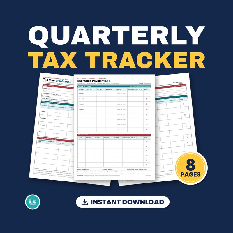 Quarterly Estimated Tax Tracker printable pages